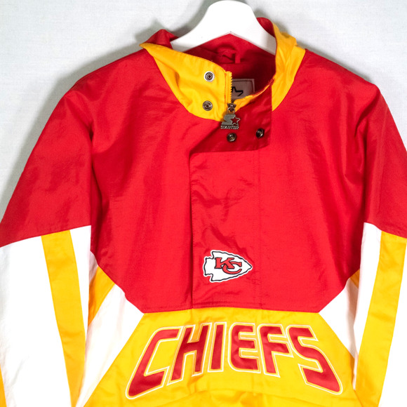Kansas City Chiefs Jacket Starter Half Zip Pullover Red Yellow Mens Size M Retro - Picture 5 of 14